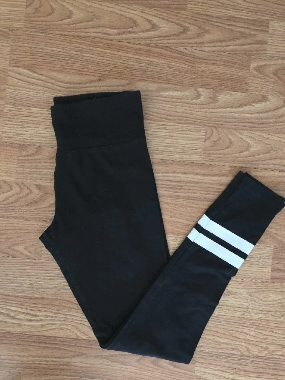Justice Black Leggings with White Side 'LOVE JUSTICE' Graphic